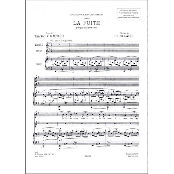 La Fuite : Duo Pour Soprano, Tenor Et Piano